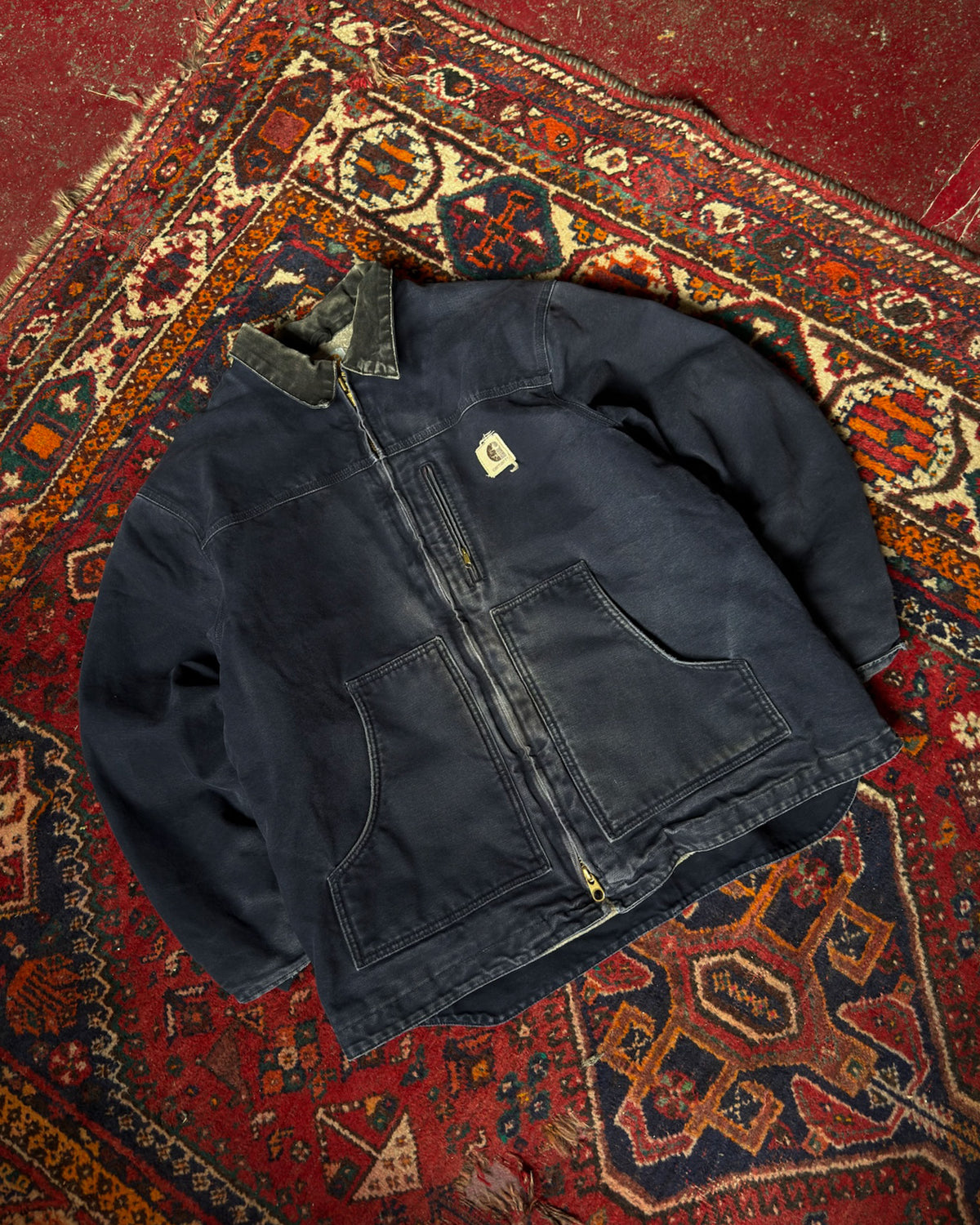 Vintage Carhartt Fleece Lined Full Zip Workwear Arctic Jacket C61-MDT Size XL