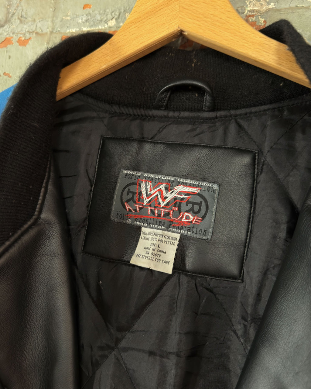 Vintage Stone Cold Steve Austin 3:16 Wrestling Pleather Bomber Jacket Size Large