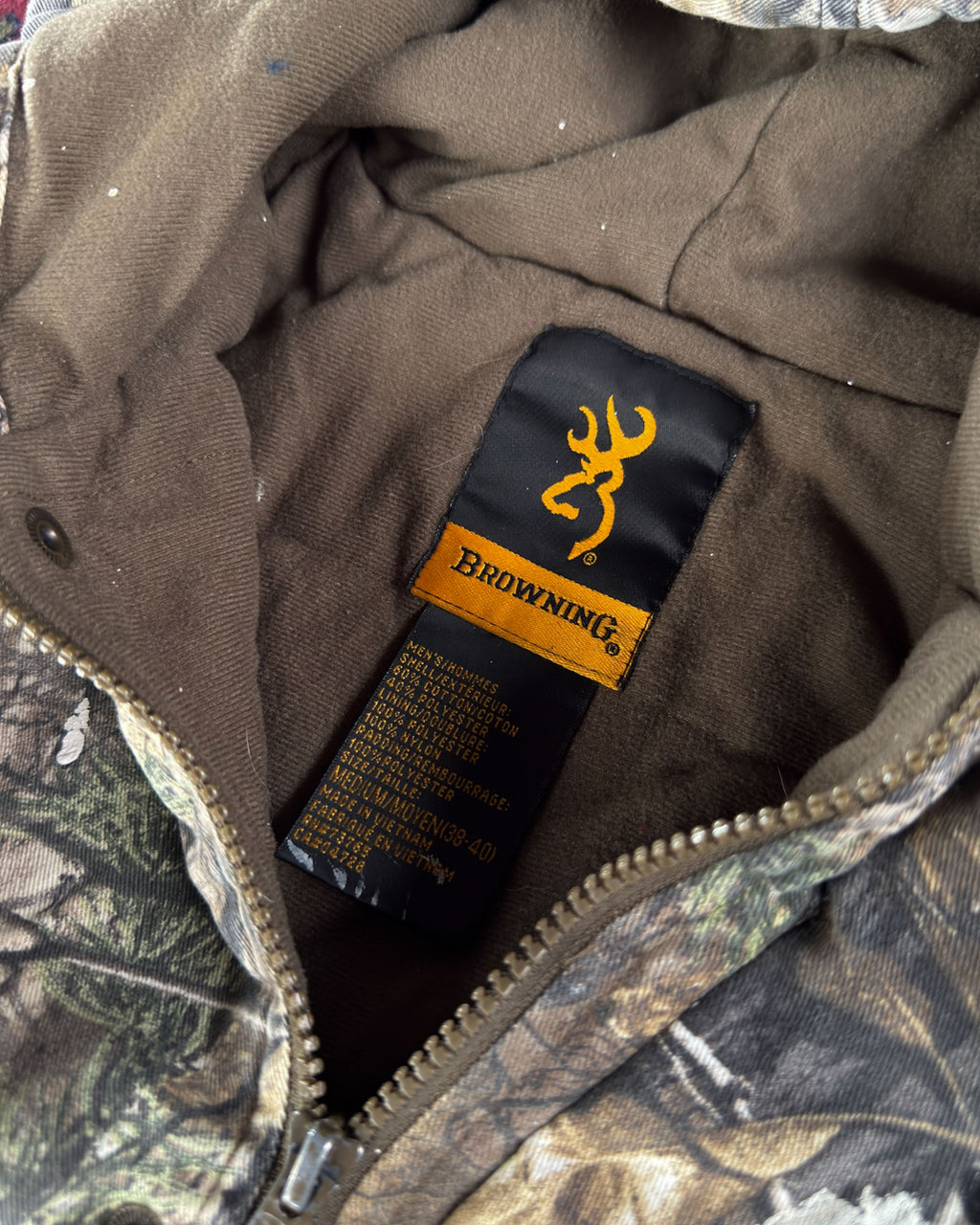 Vintage Browning Real Tree Xtra Hooded Hunting Jacket Size Medium