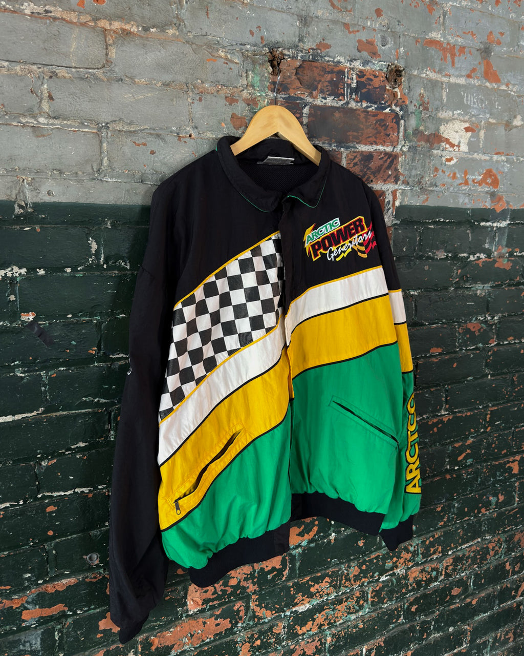 Vintage Arctic Cat Arctic Power Embroidered Nylon Racing Jacket Size 2XL