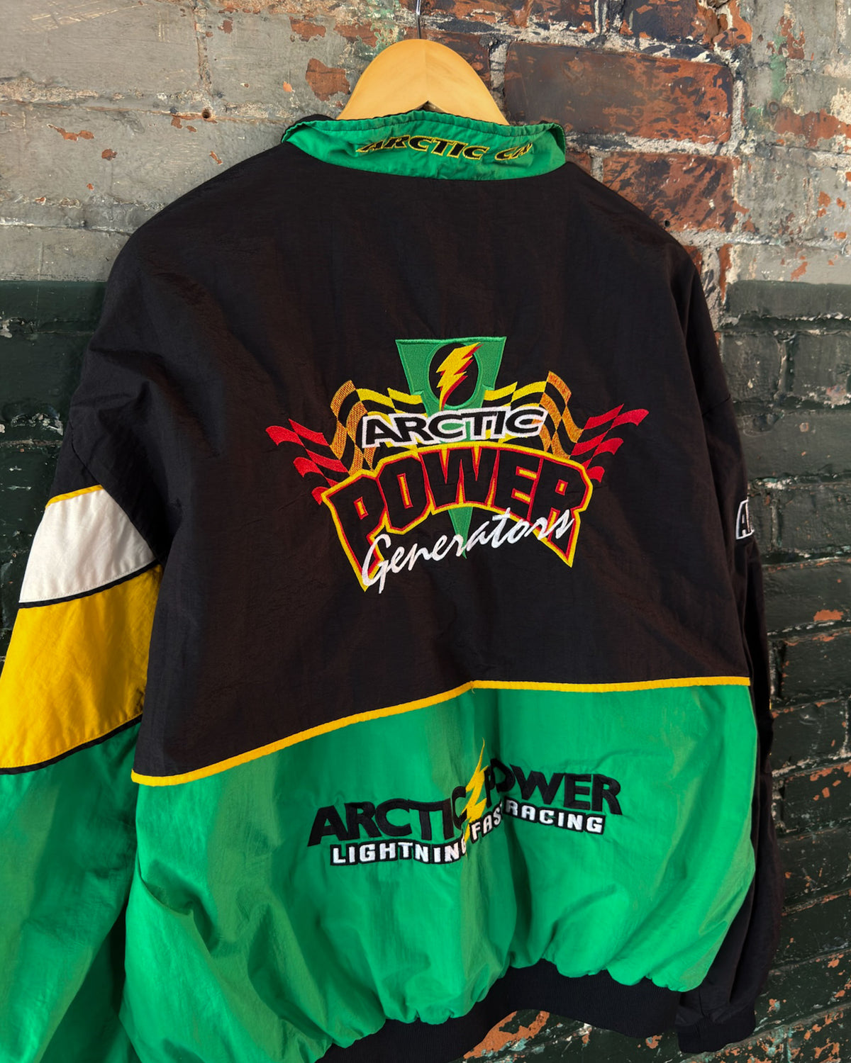 Vintage Arctic Cat Arctic Power Embroidered Nylon Racing Jacket Size 2XL