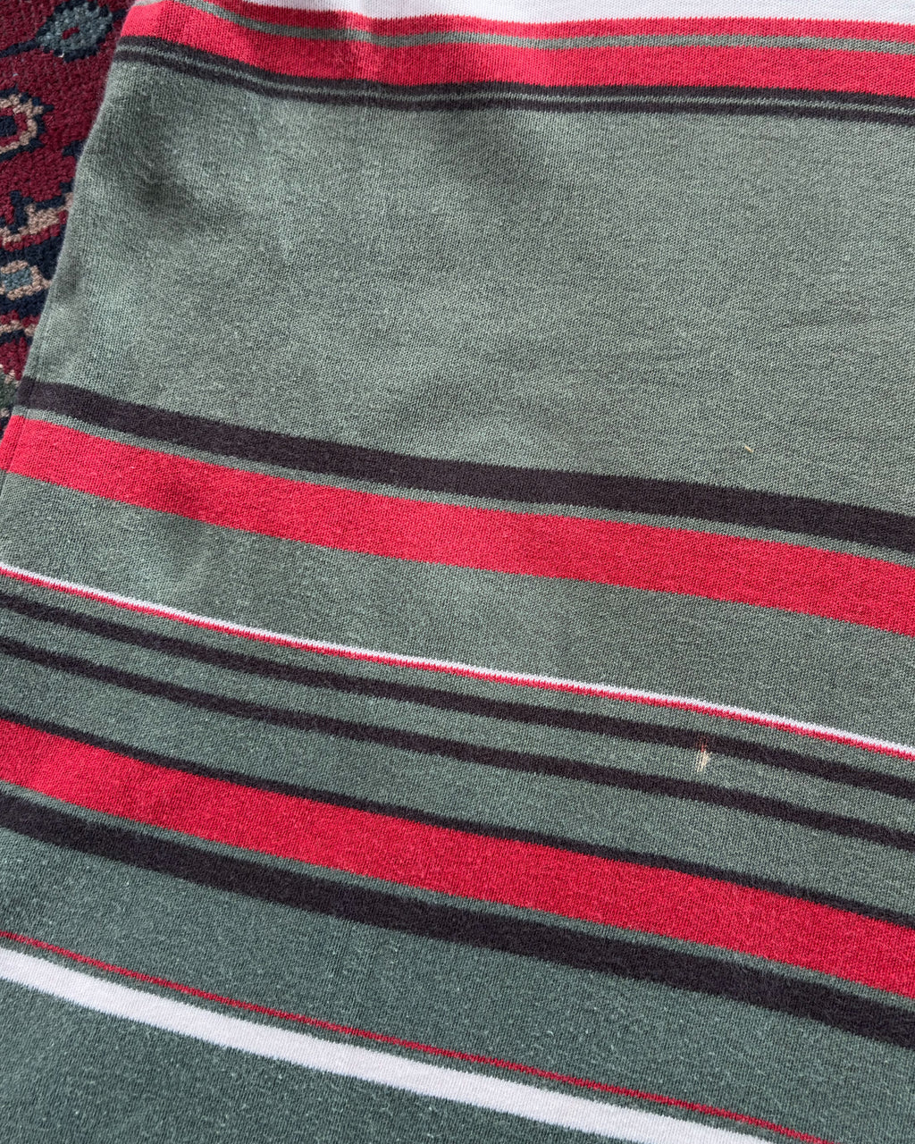 Vintage 90s Polo Ralph Lauren Striped Embroidered Pony 1/4 Button Polo Shirt Size Large