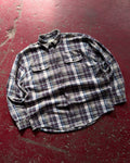 Vintage Eddie Bauer Plaid Print Double Pocket Long Sleeve Button Up Size XL