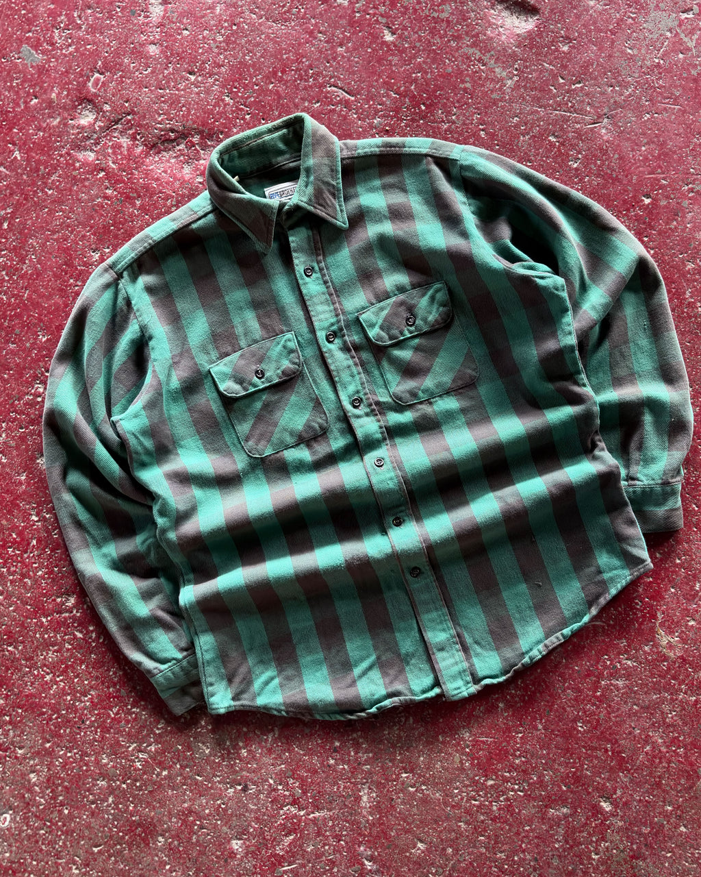 Vintage 80s Five Brothers Heavyweight Plaid Long Sleeve Button Up Size Large