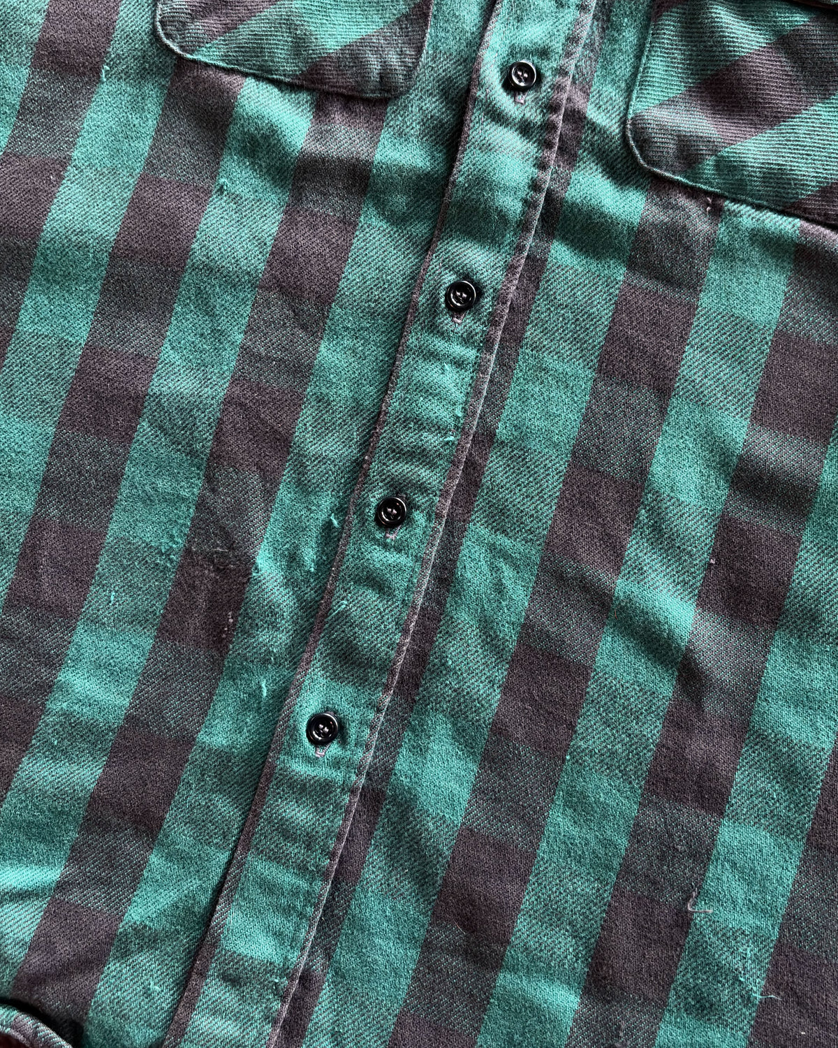 Vintage 80s Five Brothers Heavyweight Plaid Long Sleeve Button Up Size Large