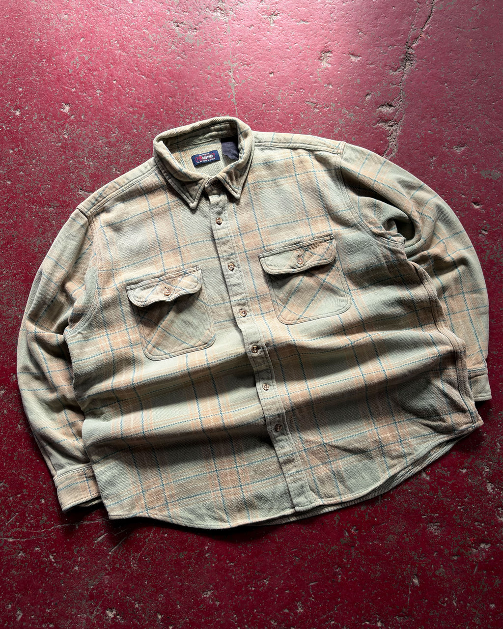 Vintage 90s Five Brothers Heavyweight Plaid Long Sleeve Button Up Size 2XL