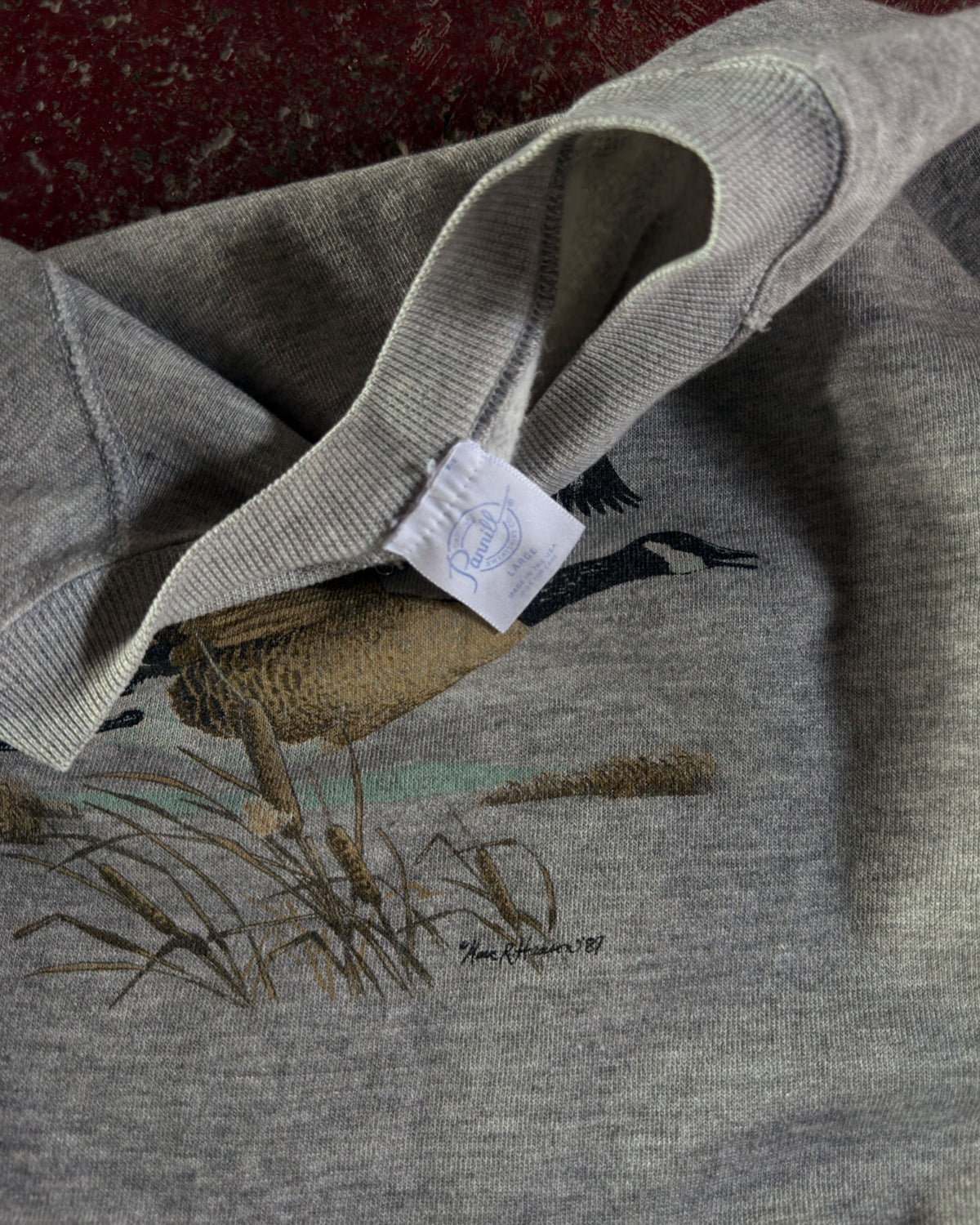 Vintage 1989 Canadian Geese Animal Nature Graphic Sweatshirt Size Large