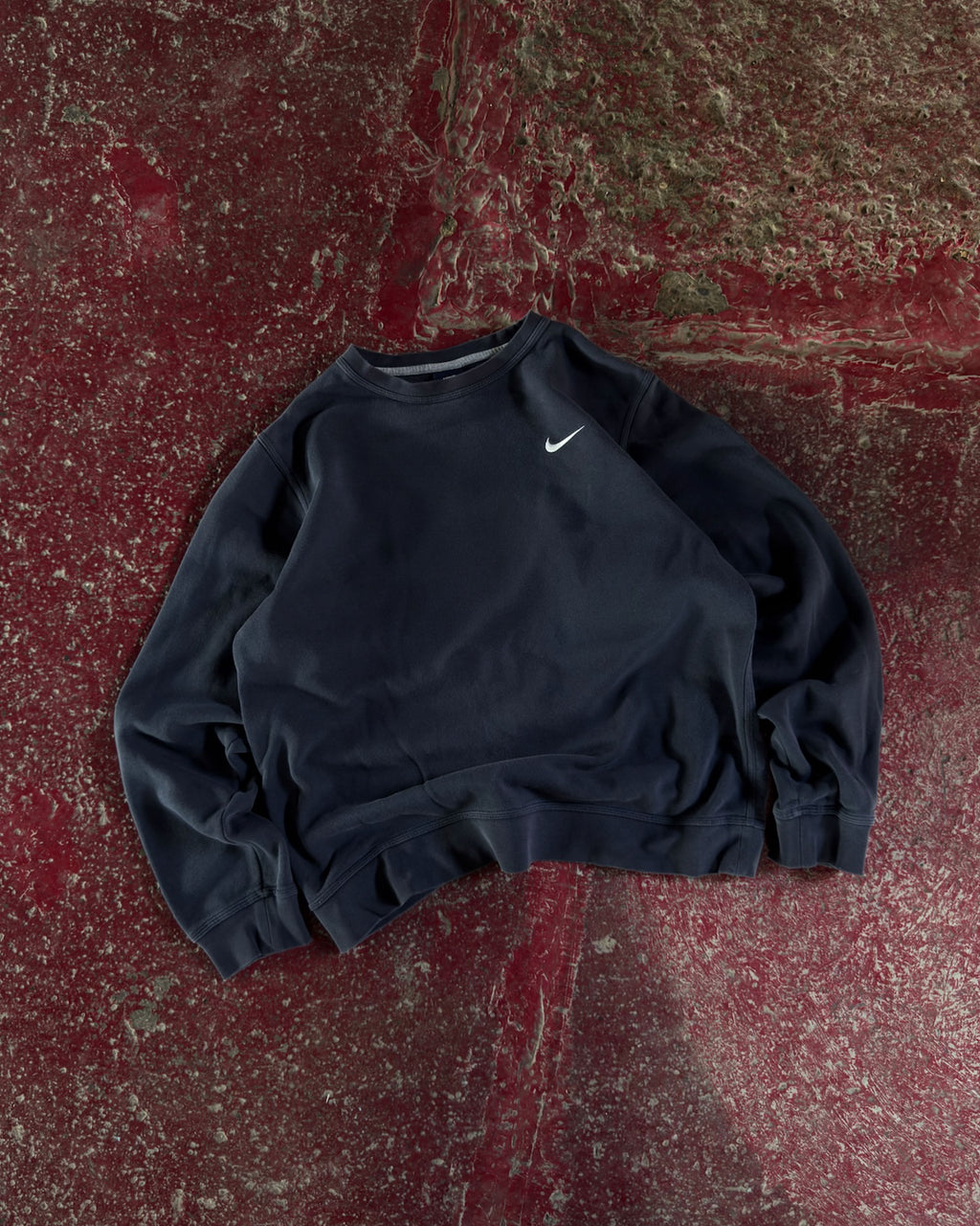 Vintage Nike Embroidered Mini Swoosh Navy Crewneck Sweatshirt Size Large