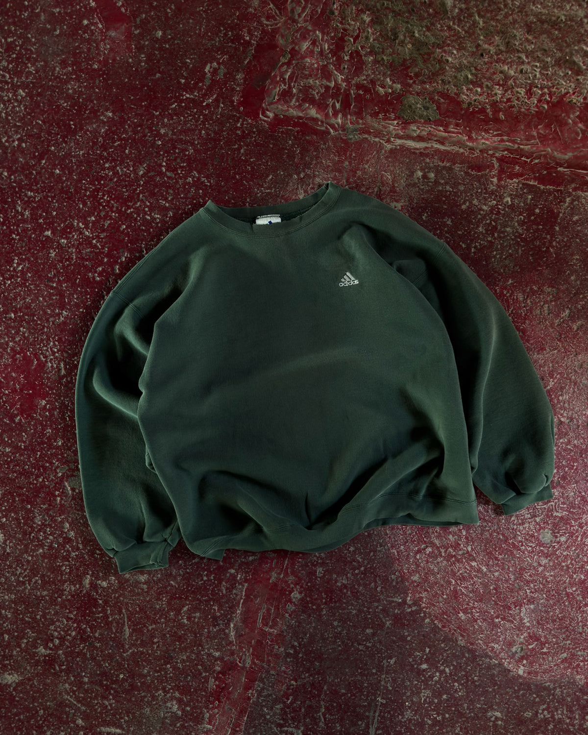 Vintage 90s Adidas Embroidered Logo Forest Green Sweatshirt Size 2XL