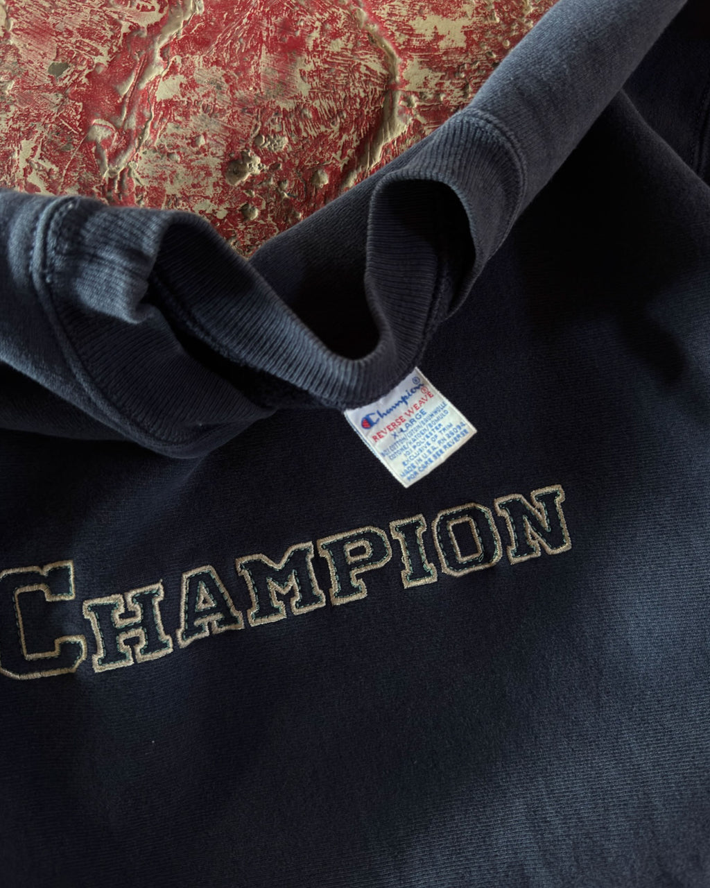 Vintage 90s Champion Embroidered Reverse Weave Spellout Sweatshirt Size XL