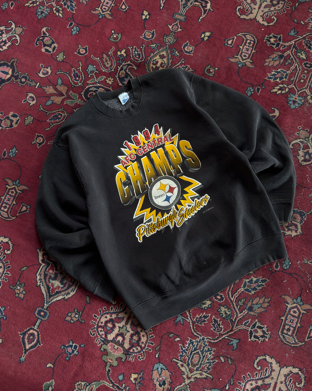 Vintage 1994 Pittsburgh Steelers NFL AFC Champs Football Sweatshirt Size XL