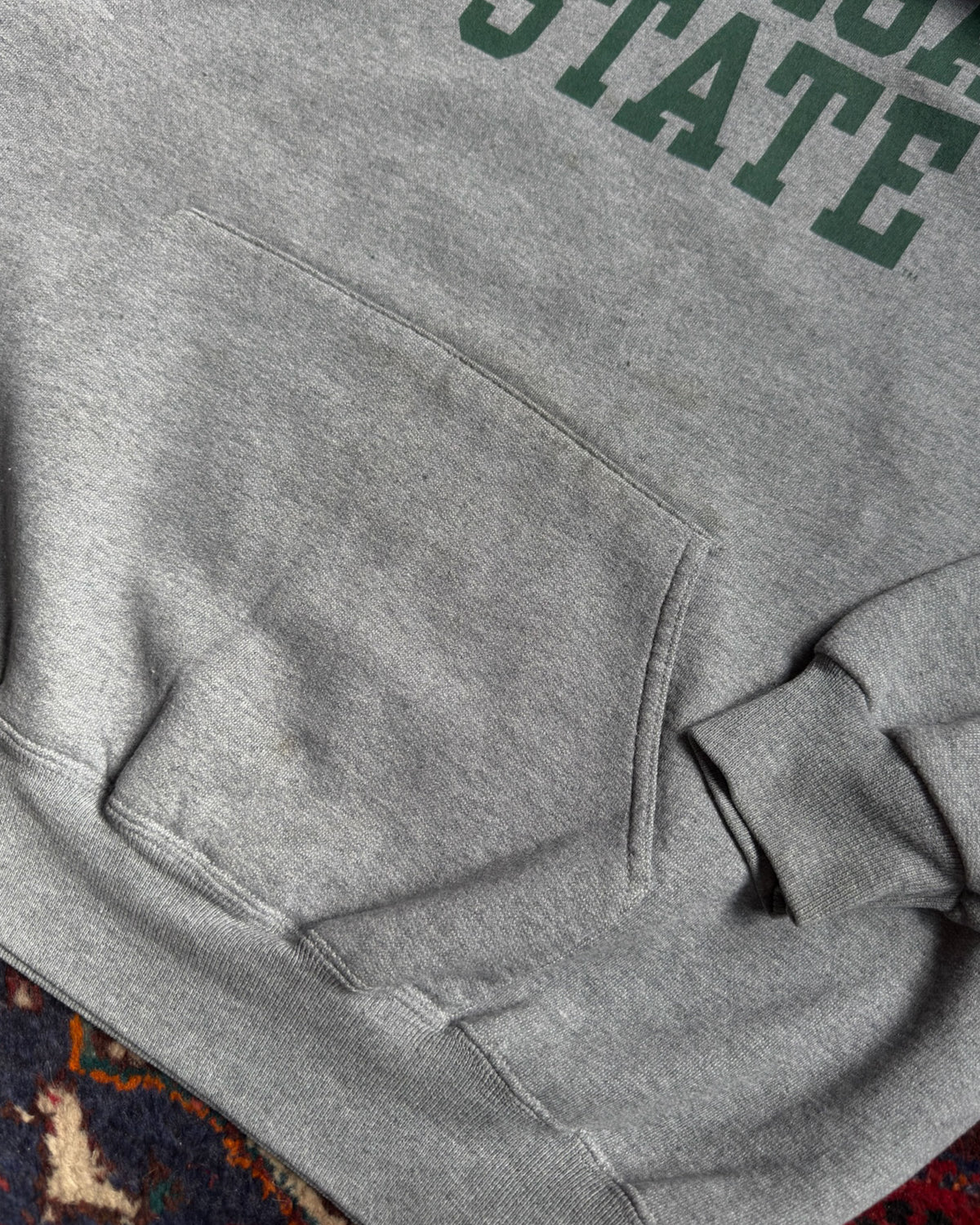 Vintage Michigan State Spartans NCAA Spellout Graphic Hooded Sweatshirt Size XL