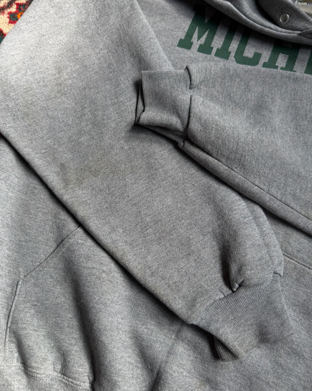 Vintage Michigan State Spartans NCAA Spellout Graphic Hooded Sweatshirt Size XL
