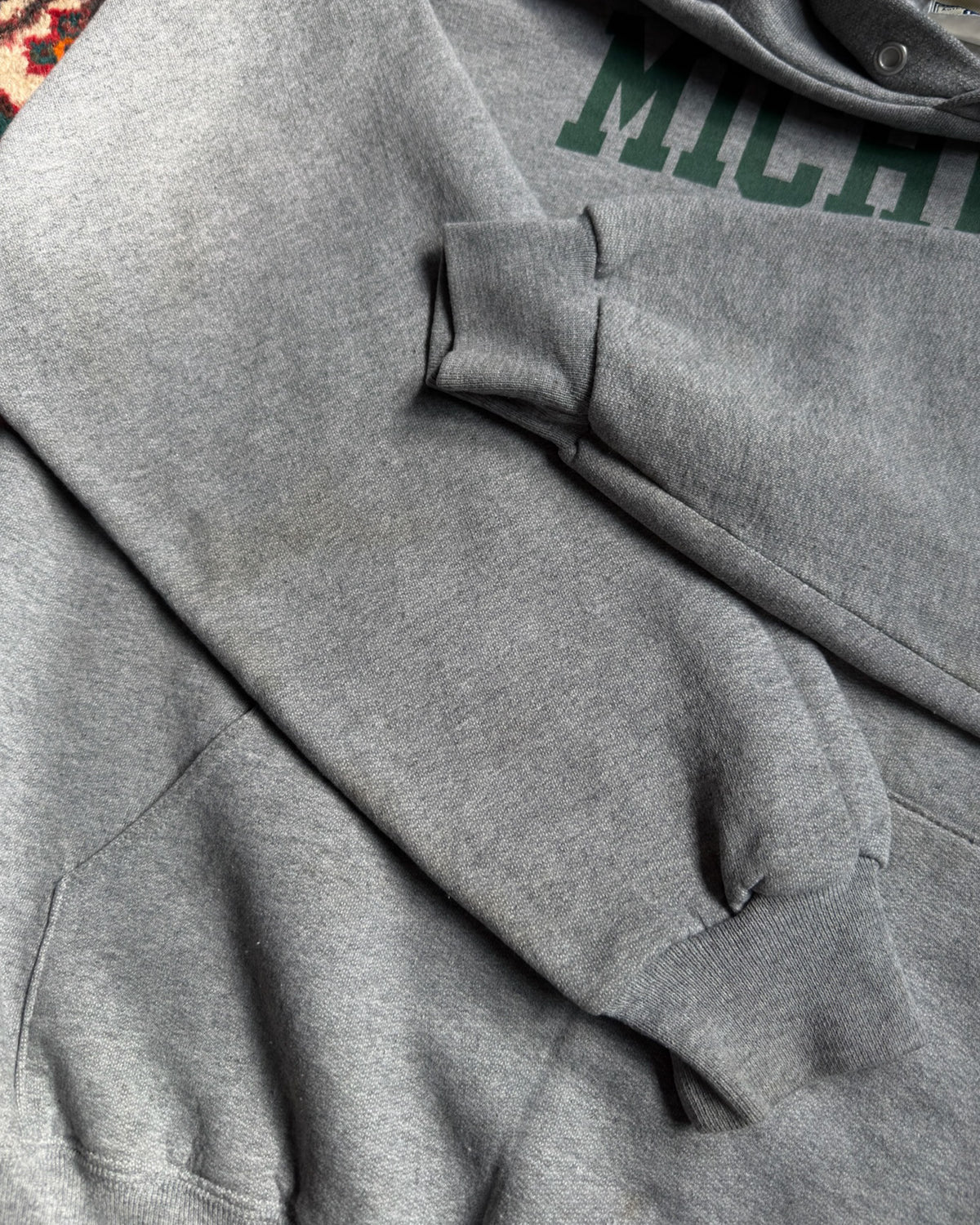 Vintage Michigan State Spartans NCAA Spellout Graphic Hooded Sweatshirt Size XL