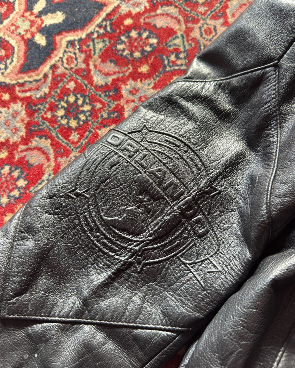 Vintage 90s Hard Rock Cafe Embossed Logo Full Zip Leather Bomber Jacke ...
