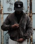 Vintage 90s Lakeland Full Zip Suede Bomber Jacket Size 44