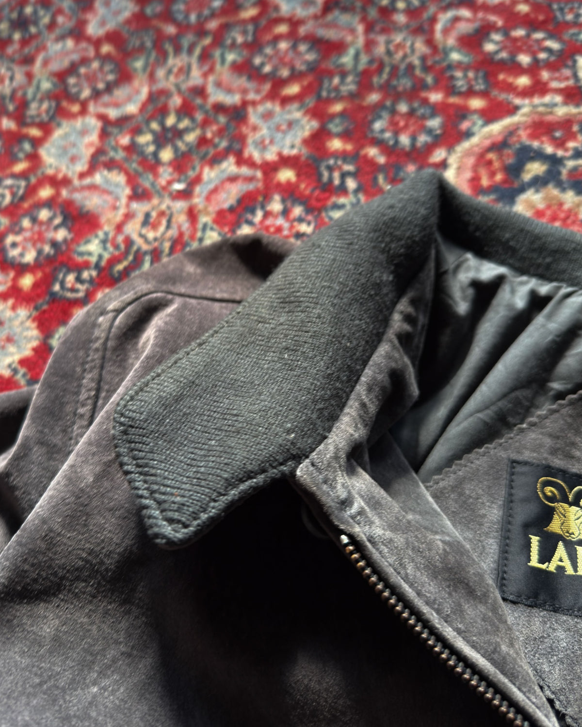 Vintage 90s Lakeland Full Zip Suede Bomber Jacket Size 44