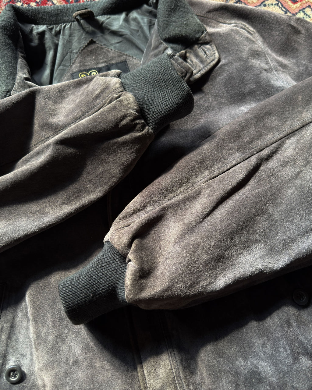 Vintage 90s Lakeland Full Zip Suede Bomber Jacket Size 44