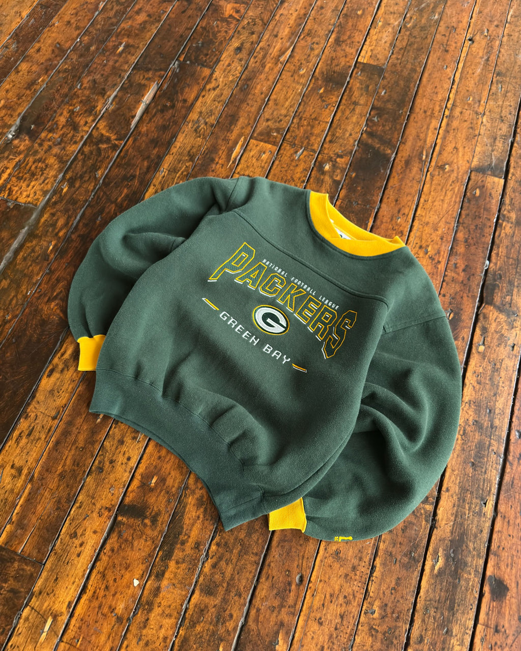 Vintage Youth Green Bay Packers NFL Embroidered Logo Spellout Sweatshirt Size Youth Medium