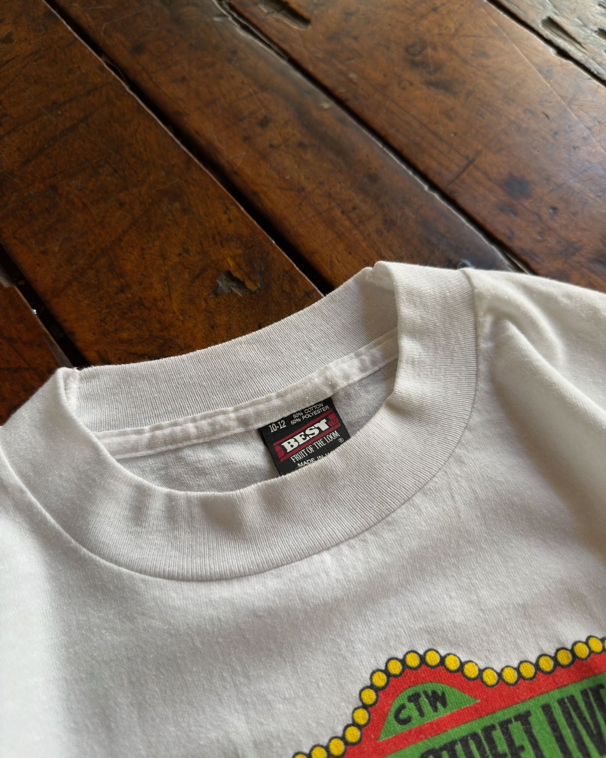 Vintage 90s Youth Sesame Street Live Character Graphic T-Shirt Size 10-12
