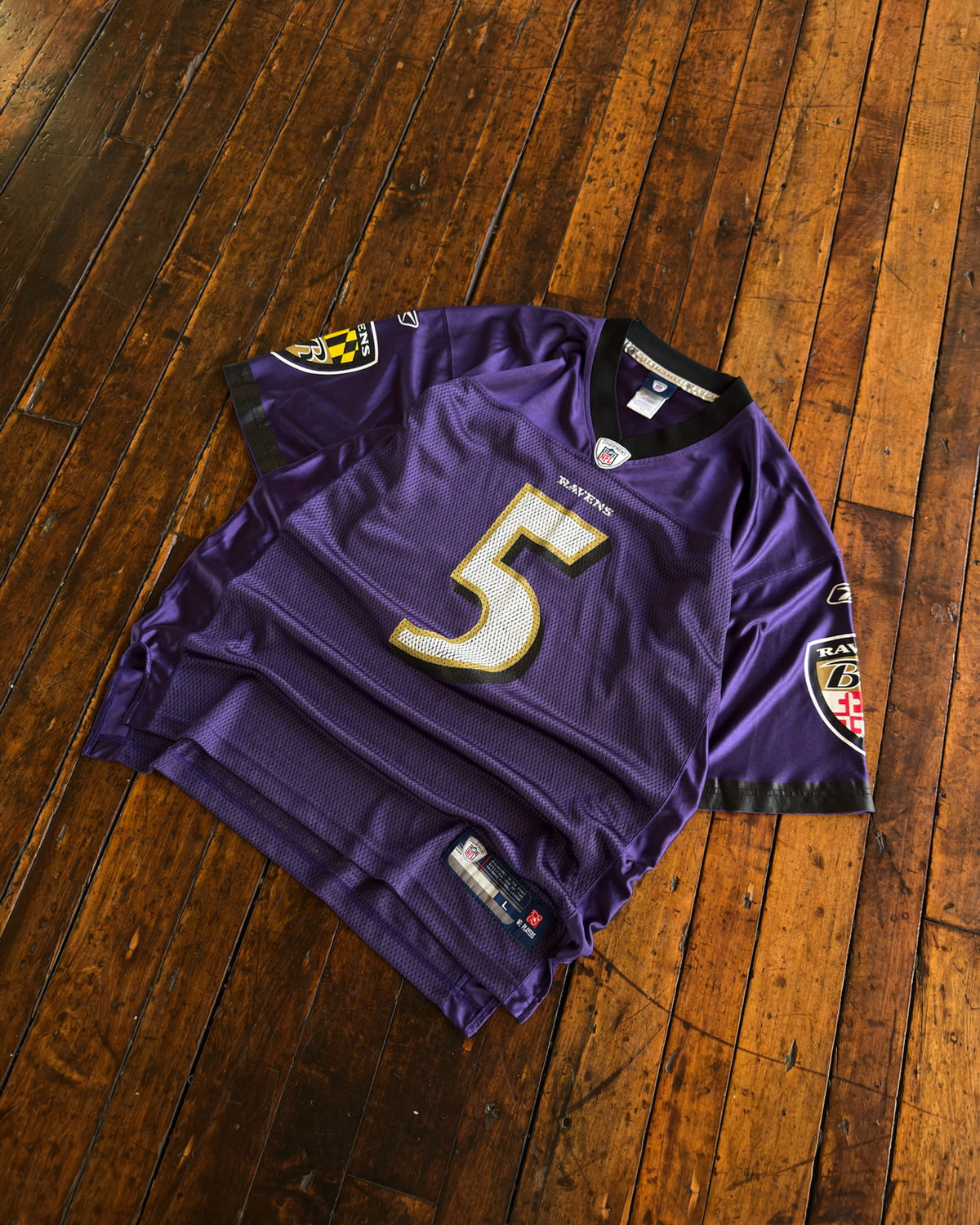 Joe Flacco #5 Baltimore Ravens NFL Reebok Football Jersey Size Large
