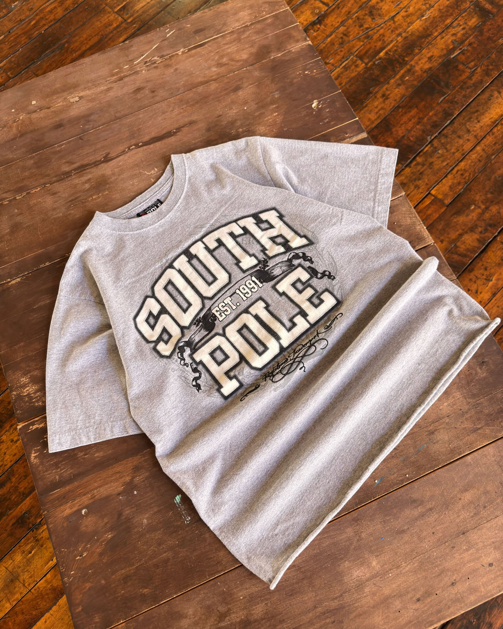 Vintage Y2K Southpole Arc Spellout Graphic Cropped T-Shirt Size Medium