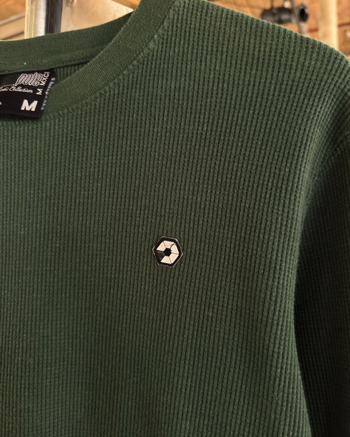 Vintage Y2K Southpole Embroidered Logo Waffle Print Thermal Long Sleeve T-Shirt Size Medium