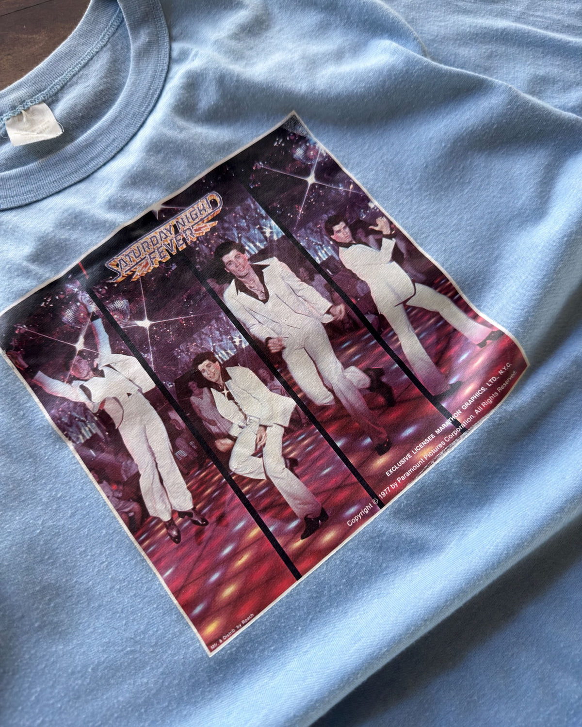 Vintage 1977 Saturday Night Fever Disco Movie Promo Graphic T-Shirt Size Large