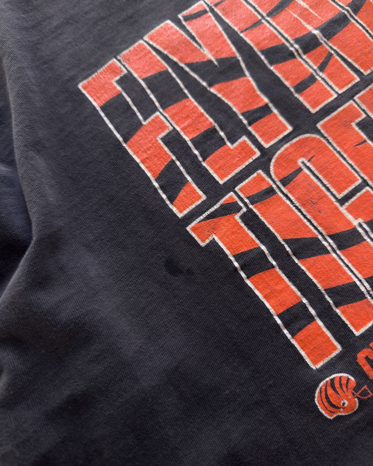 Vintage 90s Cincinnati Bengals NFL Flying Tigers Spellout Graphic T-Shirt Size XL