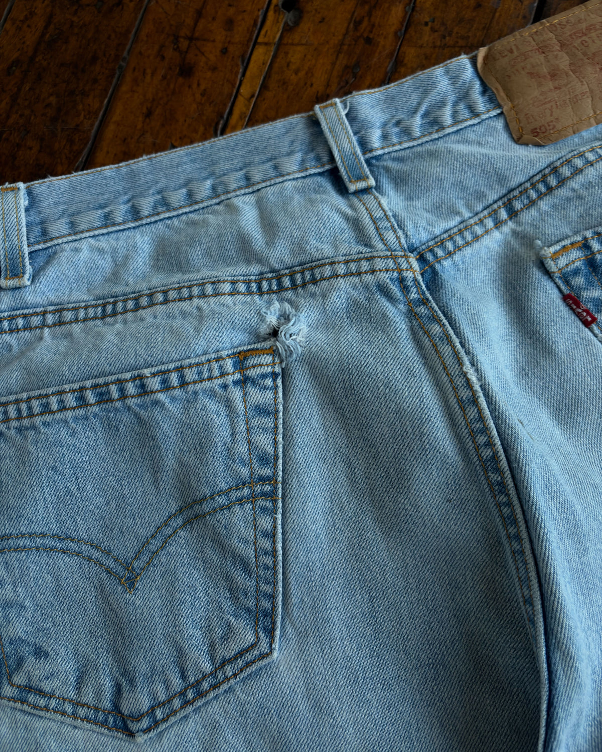 Vintage 90s Levis 505 Red Tab Regular Fit Straight Leg Light Wash Denim Pants Size 36