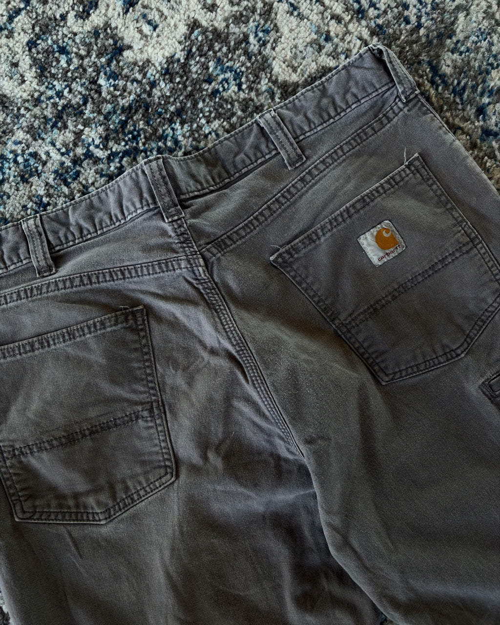 Carhartt Canvas Workwear Relaxed Fit Gray Five Pocket Pants Size 38