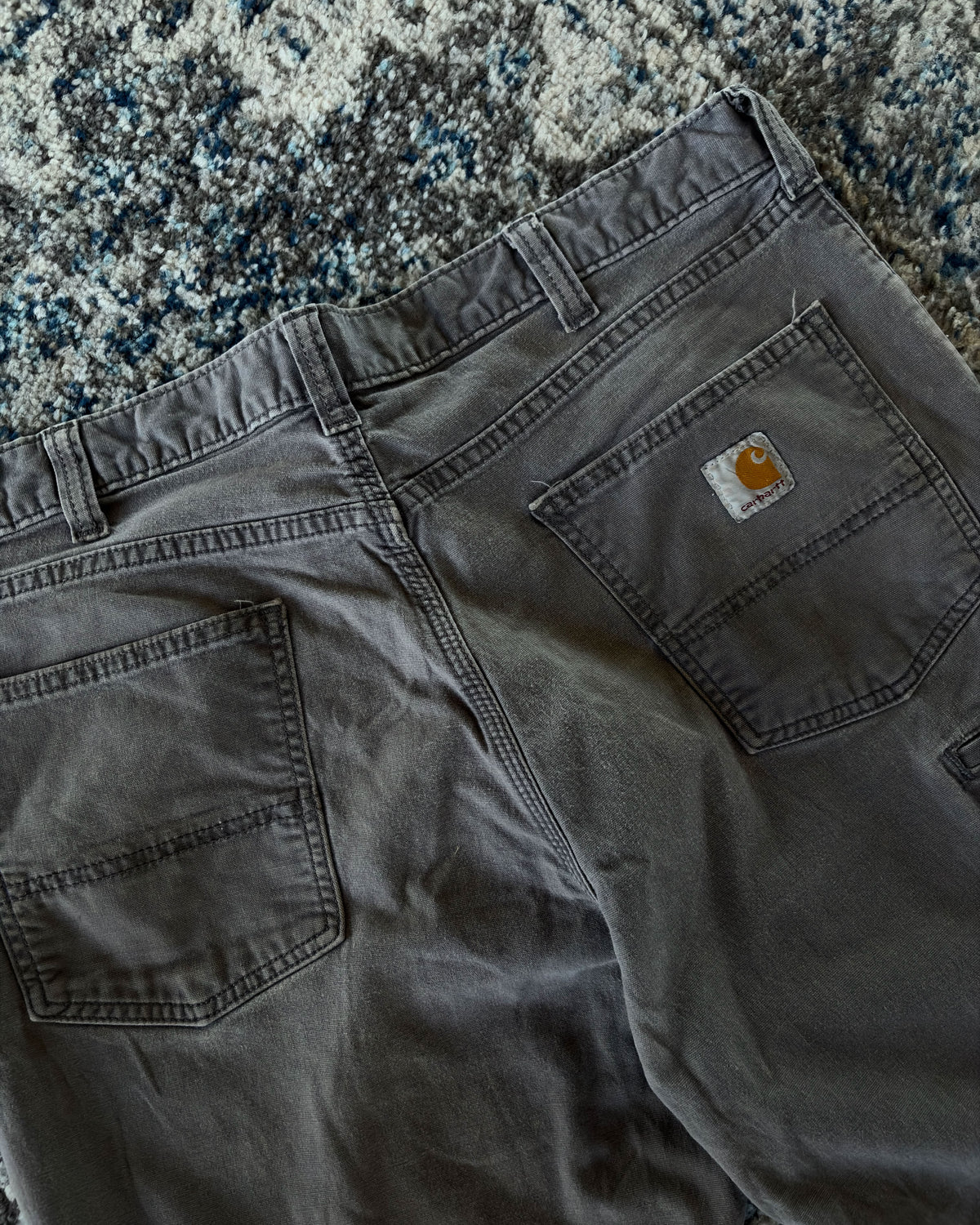 Carhartt Canvas Workwear Relaxed Fit Gray Five Pocket Pants Size 38