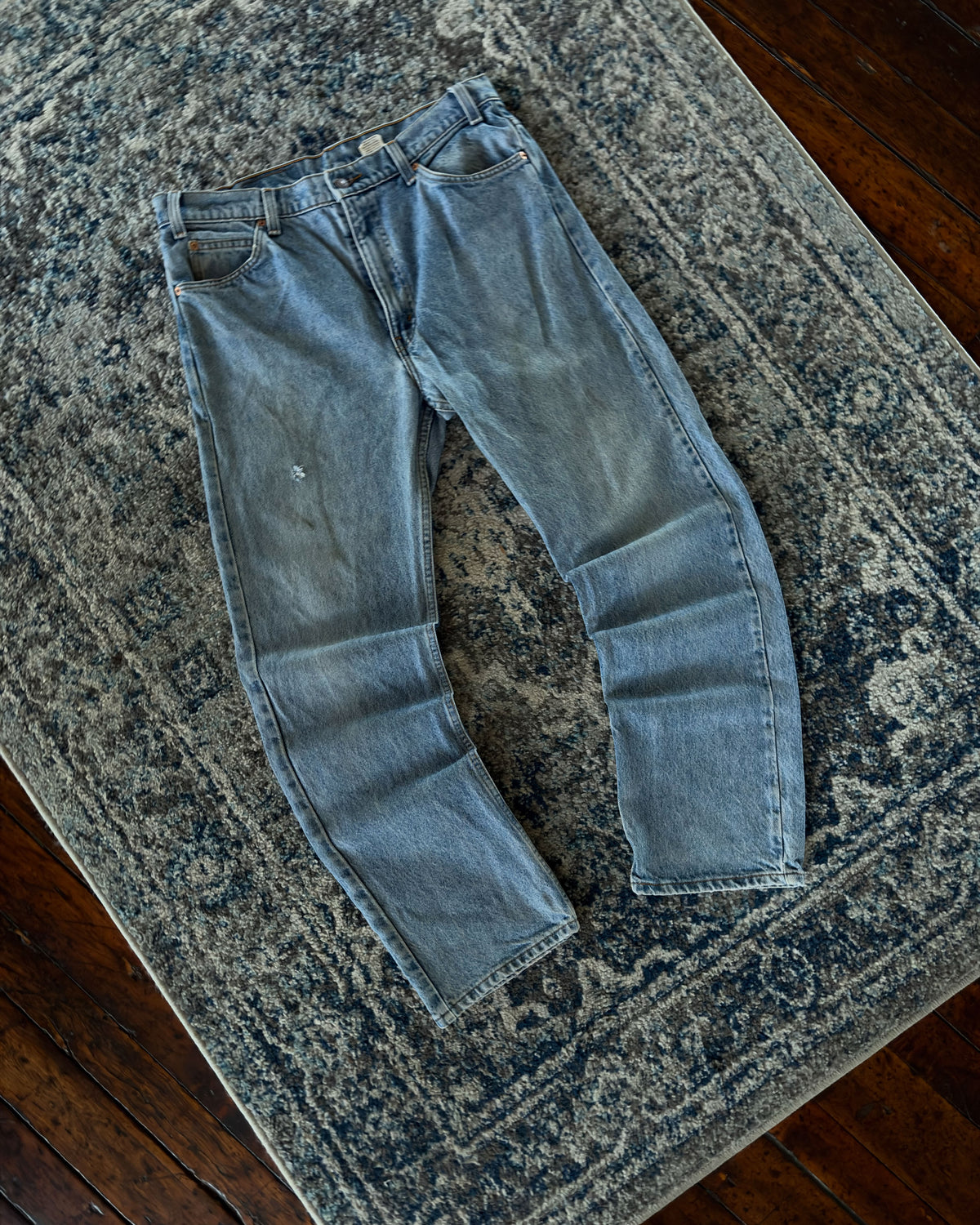 Vintage 80s Levis 505 Orange Tab Regular Fit Straight Leg Light Wash Denim Pants Size 36