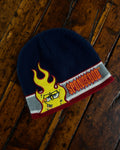 Vintage 2005 Spongebob Embroidered Character Flame Spellout Beanie Hat Size OSFA