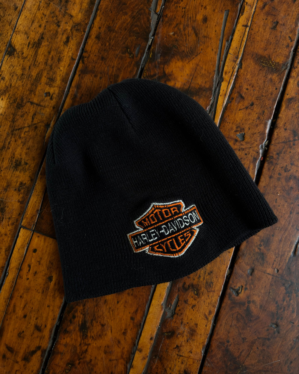 Harley Davidson Classic Logo Embroidered Beanie Black Size OSFA