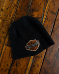 Harley Davidson Classic Logo Embroidered Beanie Black Size OSFA
