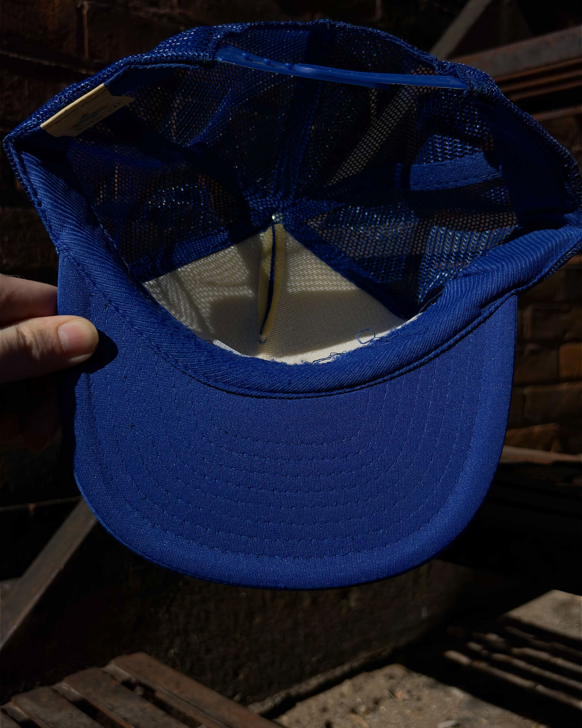 Vintage 80s Barris Trucking Freighter Graphic Blue Trucker Snapback Hat Size OSFA