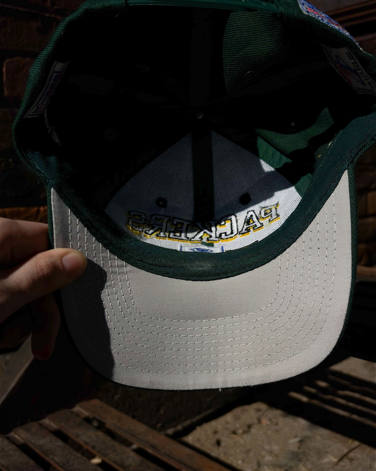 Vintage 90s Green Bay Packers NFL Embroidered Logo Athletic Diamond Snapback Hat Size OSFA