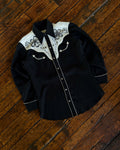 Vintage 60s Hi-Bar-C Chain Stitched Pearl Snap Western Button Up Shirt Size Large