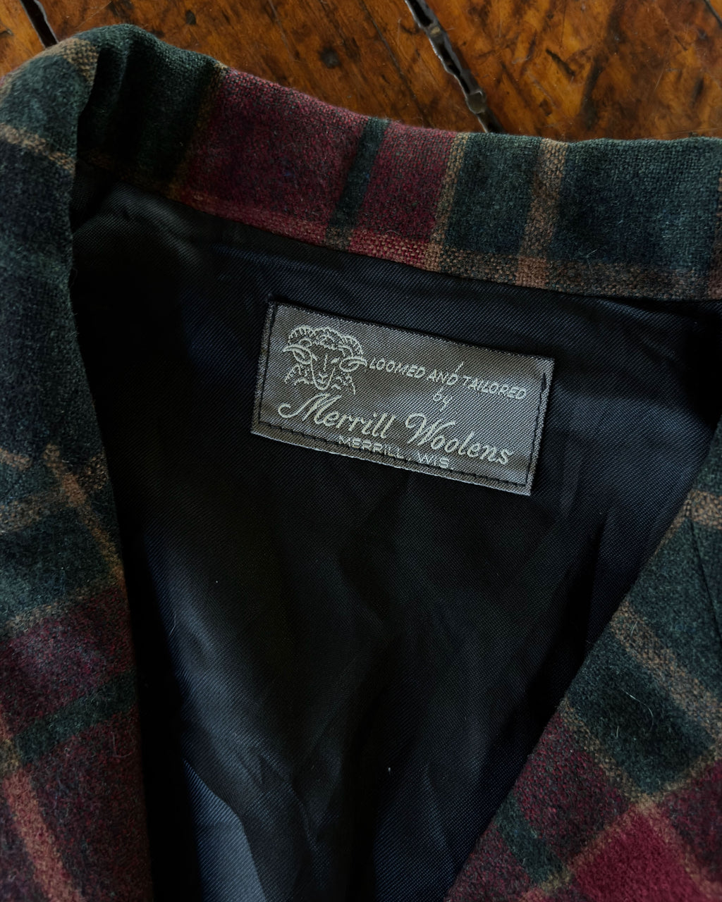 Vintage 50s Merrill Woolens Plaid Blazer Size Large