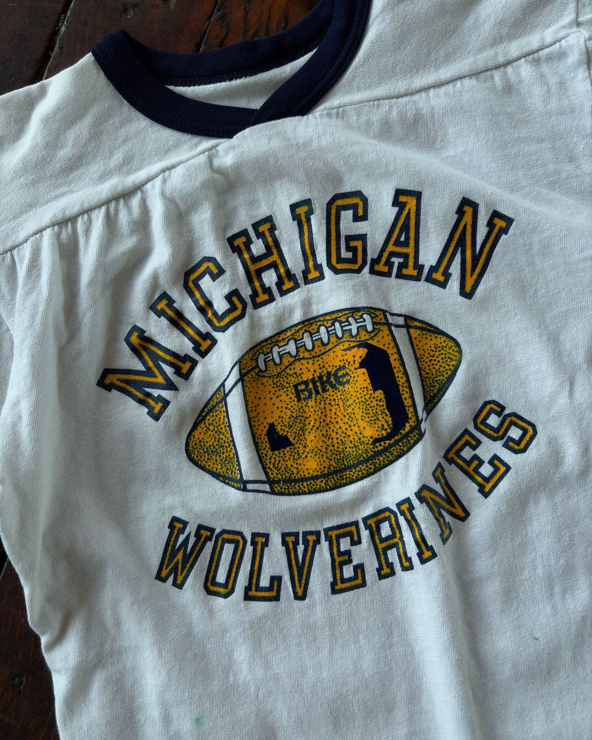 Vintage 80s University Of Michigan NCAA 100% Cotton Football Jersey Size
