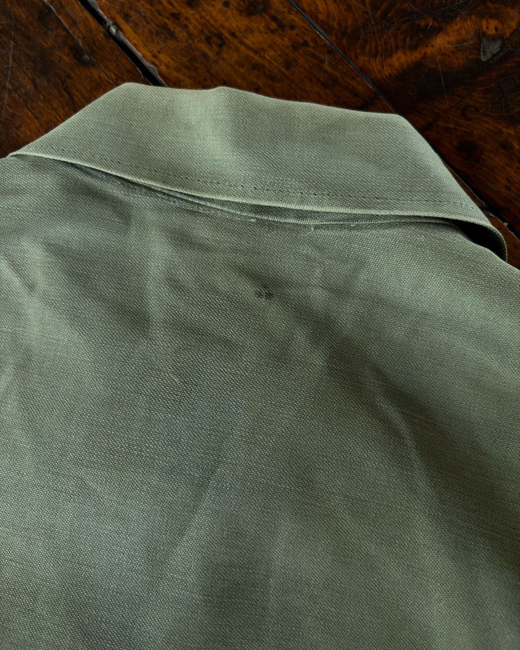 Vintage 60s OG 107 US Army Patch Button Up Shirt Size Large