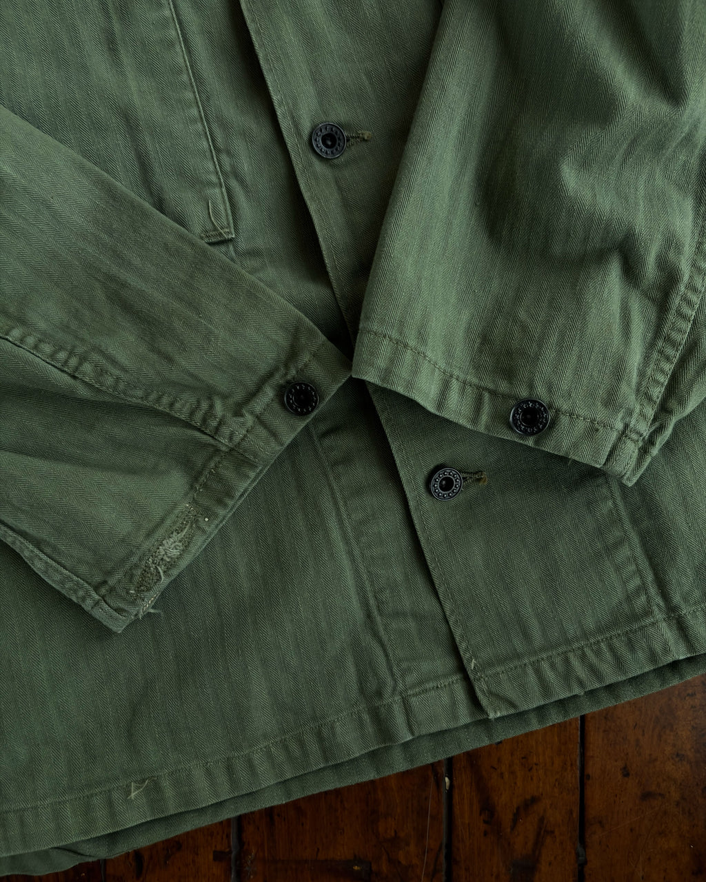 Vintage 70s Reproduction M-43 Herringbone Twill Jacket Size Large