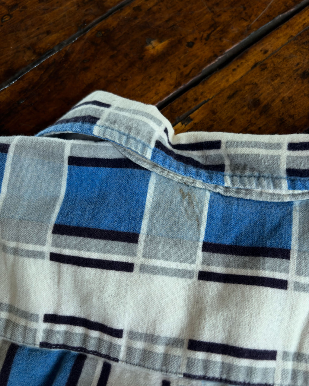 Vintage 60s Donlin Cotton Loop Collar Long Sleeve Flannel Shirt Size Medium