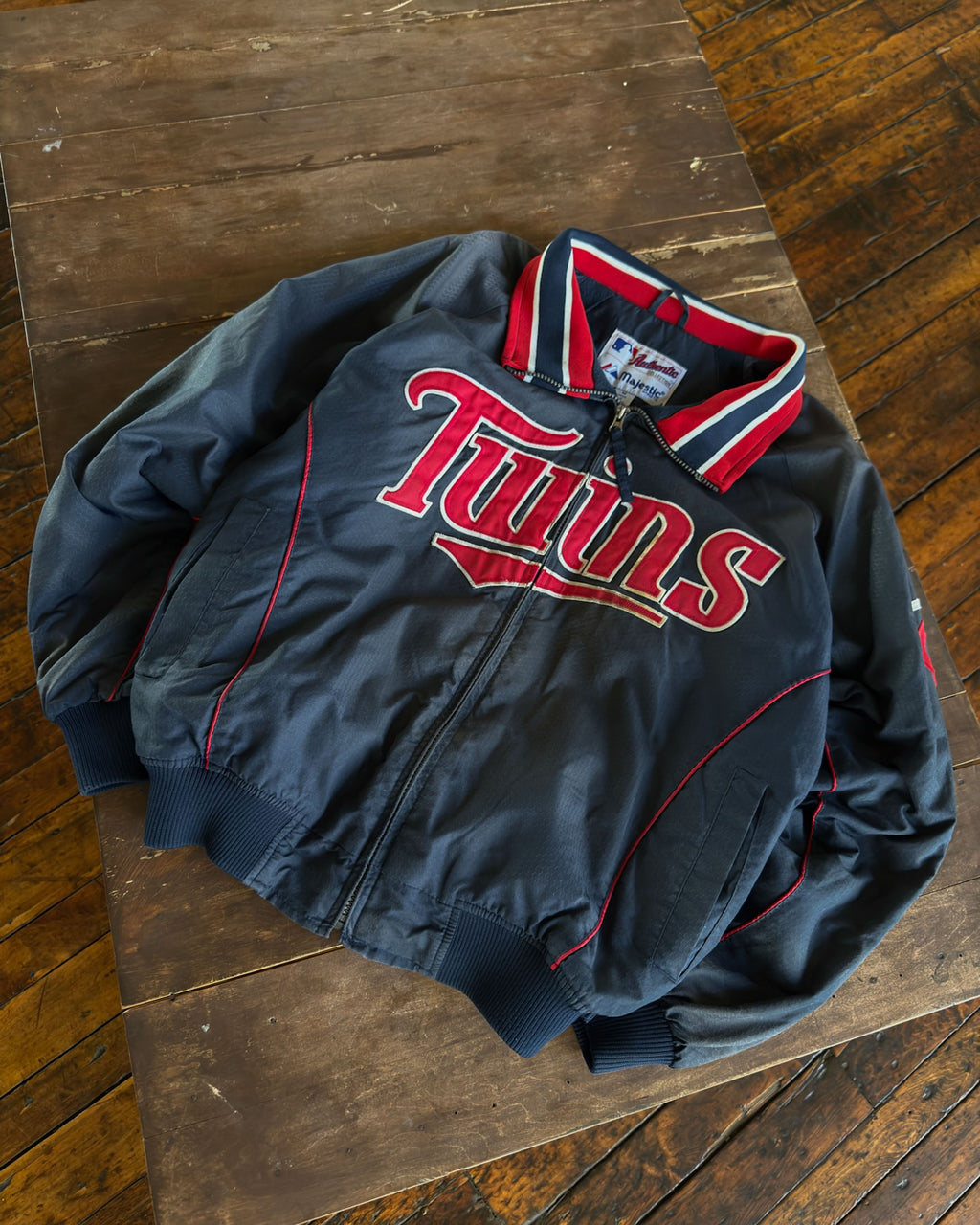 Vintage Minnesota Twins MLB Full Zip Baseball Bomber Jacket Size Medium