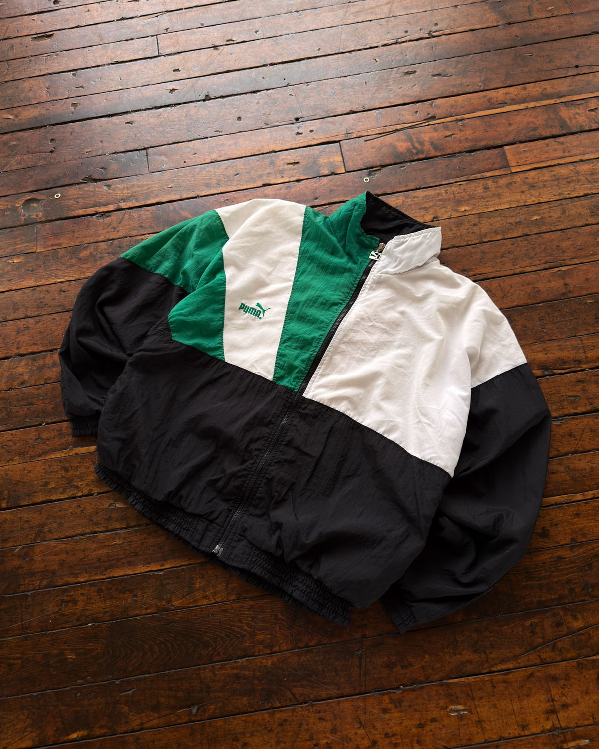 Vintage 90s Puma Embroidered Logo Full Zip Windbreaker Jacket Size 2XL