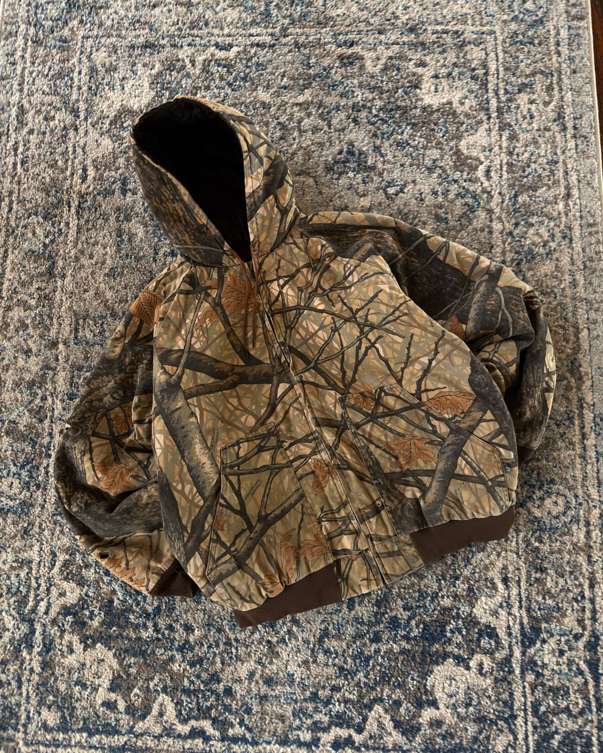 Vintage 80s/90s Skyline Apparition Camo Full Zip Hooded Hunting Jacket Size XL