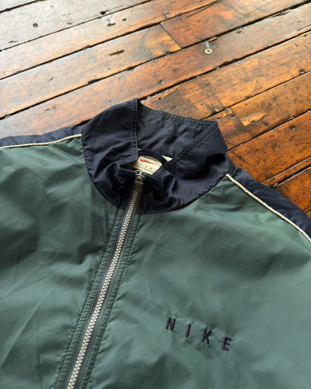 Vintage 90s Nike Embroidered Spellout Two Tone Full Zip Windbreaker Size XL