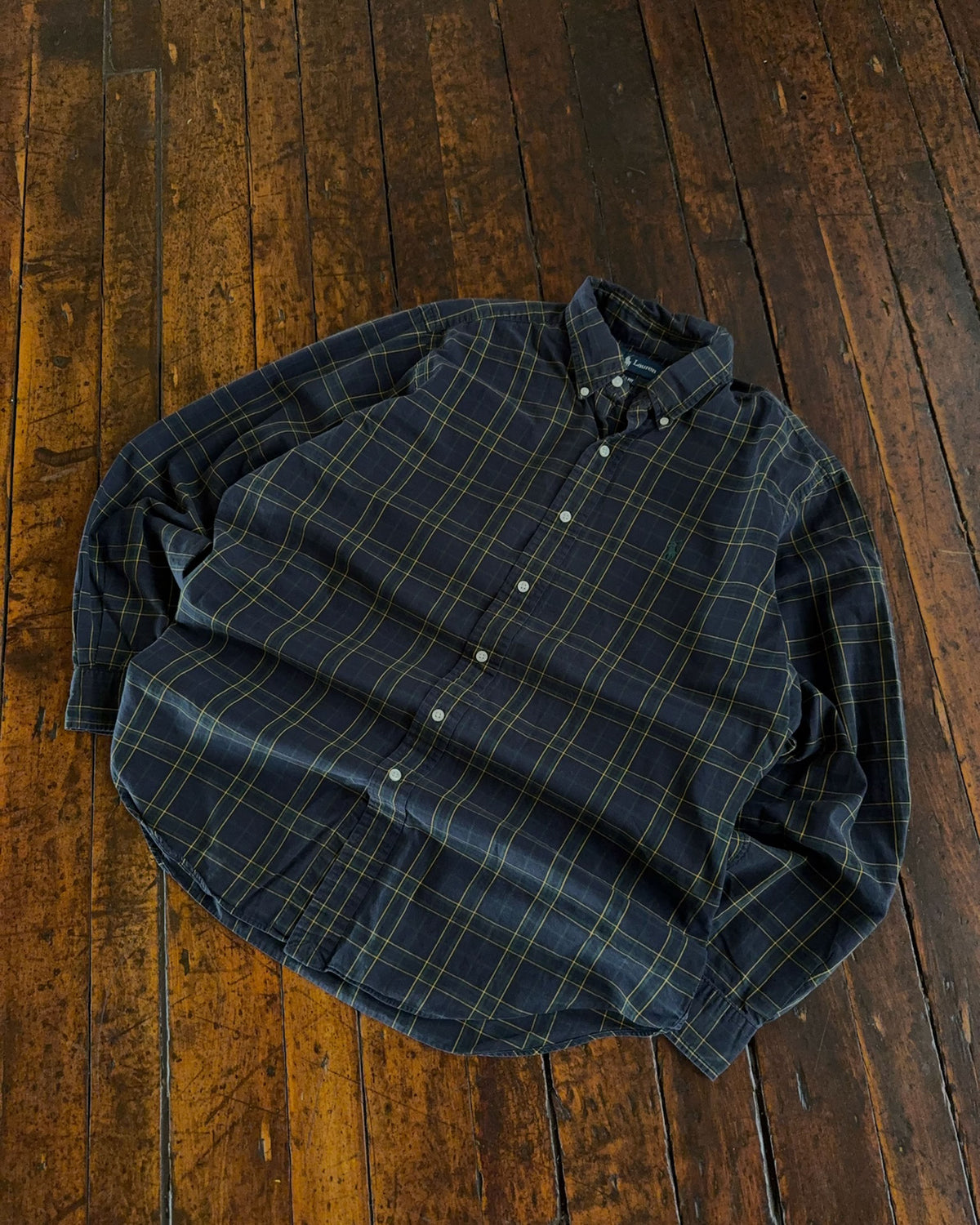 Vintage 90s Polo Ralph Lauren Plaid Long Sleeve Button Up Size Large
