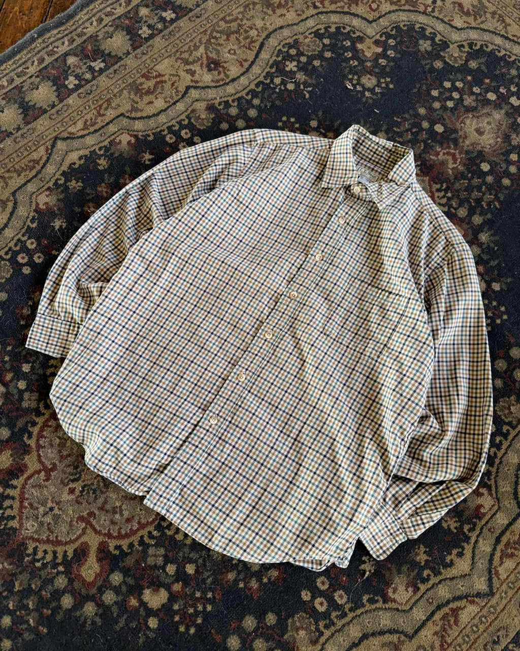 Vintage 90s L.L. Bean Plaid Long Sleeve Button Up Size Large